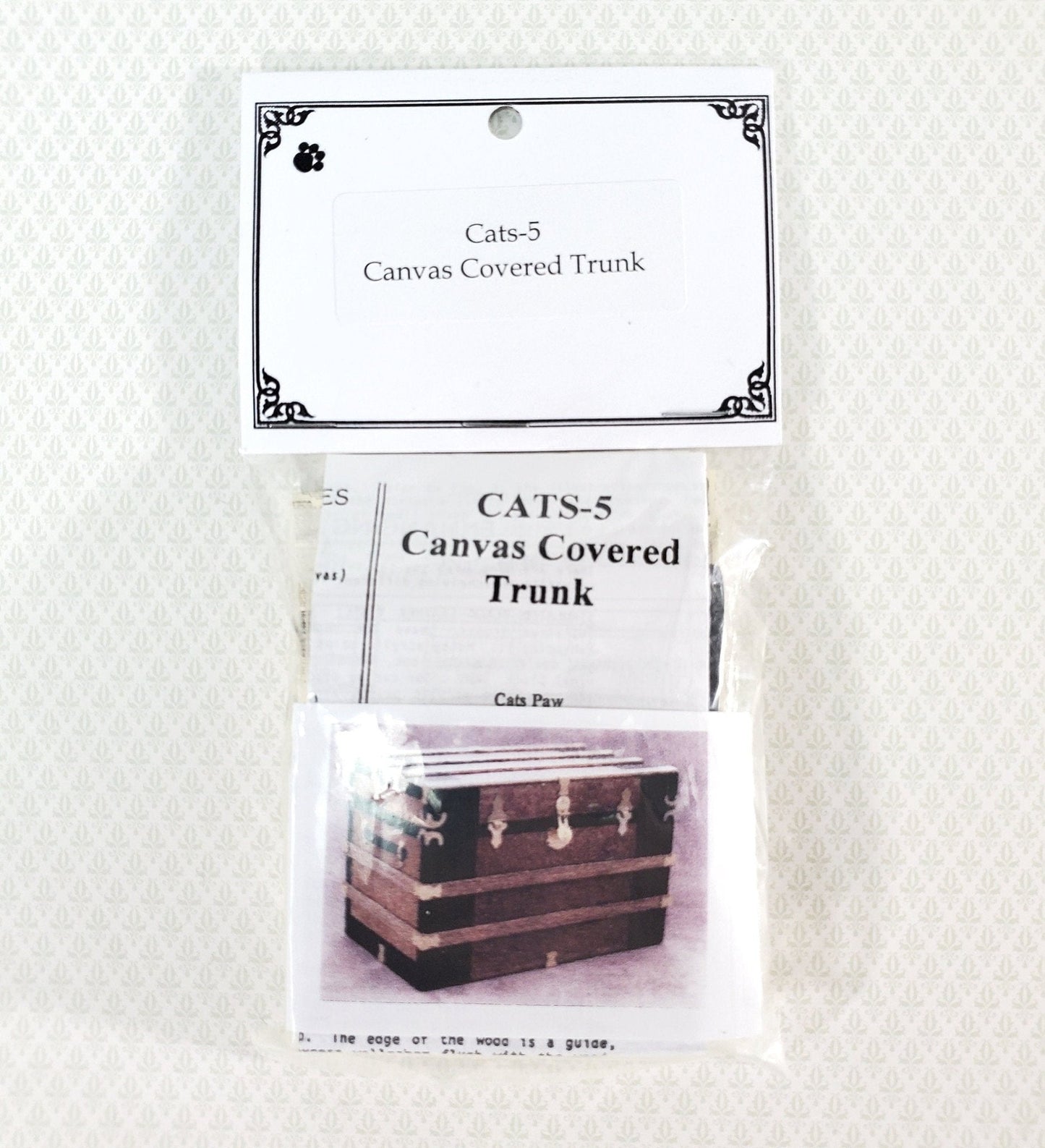 Dollhouse Miniature Trunk Kit Canvas Cover Chest Antique Style 1:12 Scale Furniture - Miniature Crush
