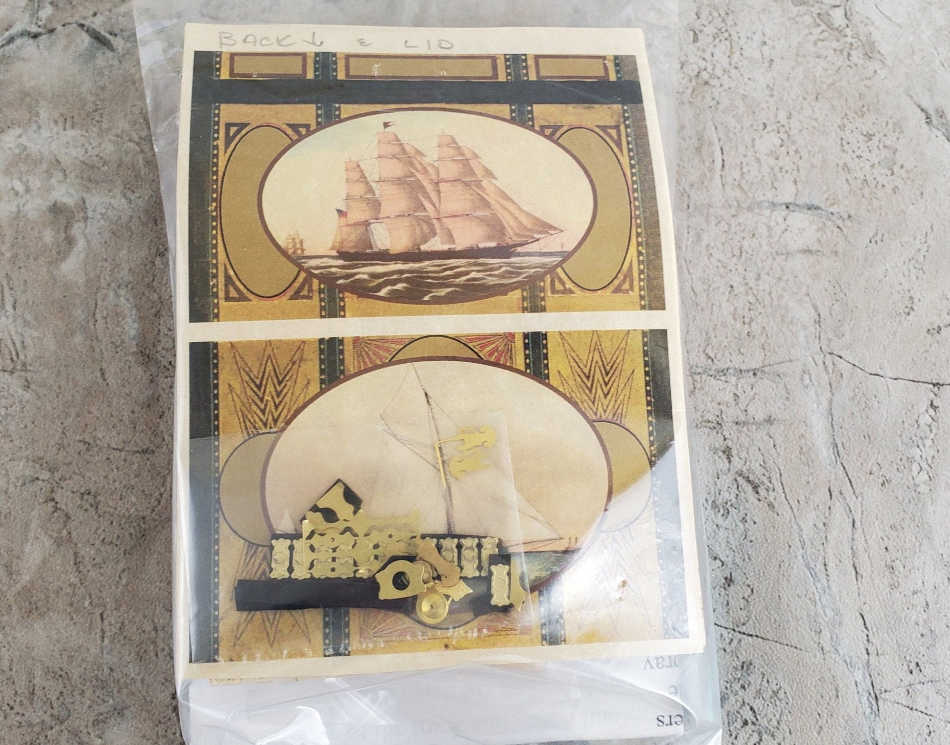 Dollhouse Miniature Trunk Kit Nautical Tall Ship Antique Style 1:12 Scale Furniture - Miniature Crush