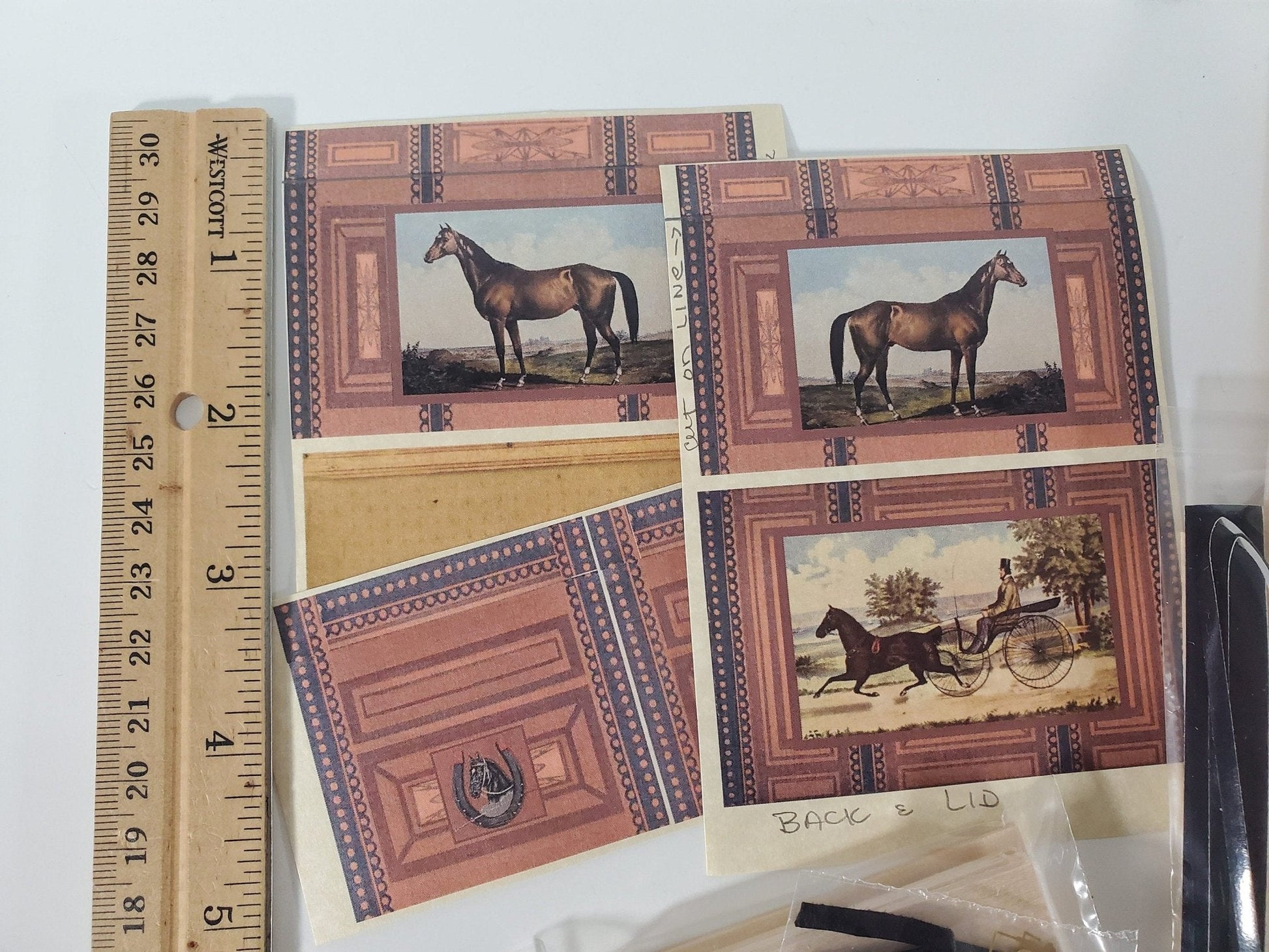 Dollhouse Miniature Trunk KIT Vintage Horse Theme 1:12 Scale Miniature Furniture - Miniature Crush