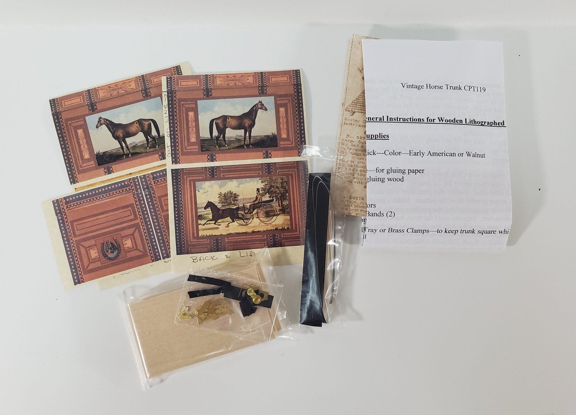 Dollhouse Miniature Trunk KIT Vintage Horse Theme 1:12 Scale Miniature Furniture - Miniature Crush