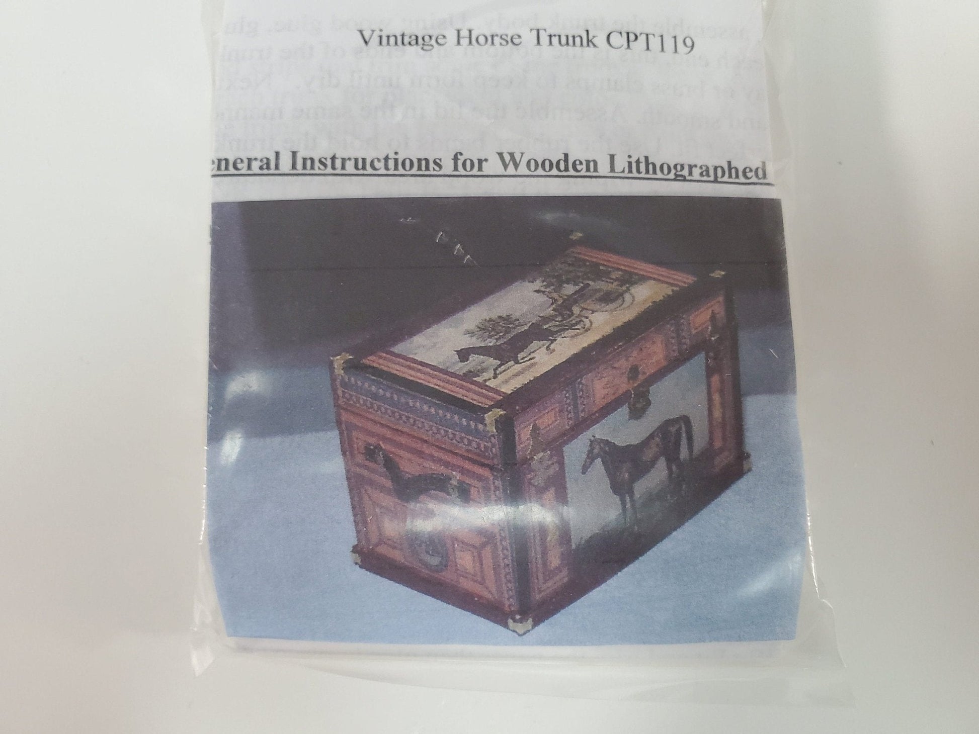 Dollhouse Miniature Trunk KIT Vintage Horse Theme 1:12 Scale Miniature Furniture - Miniature Crush