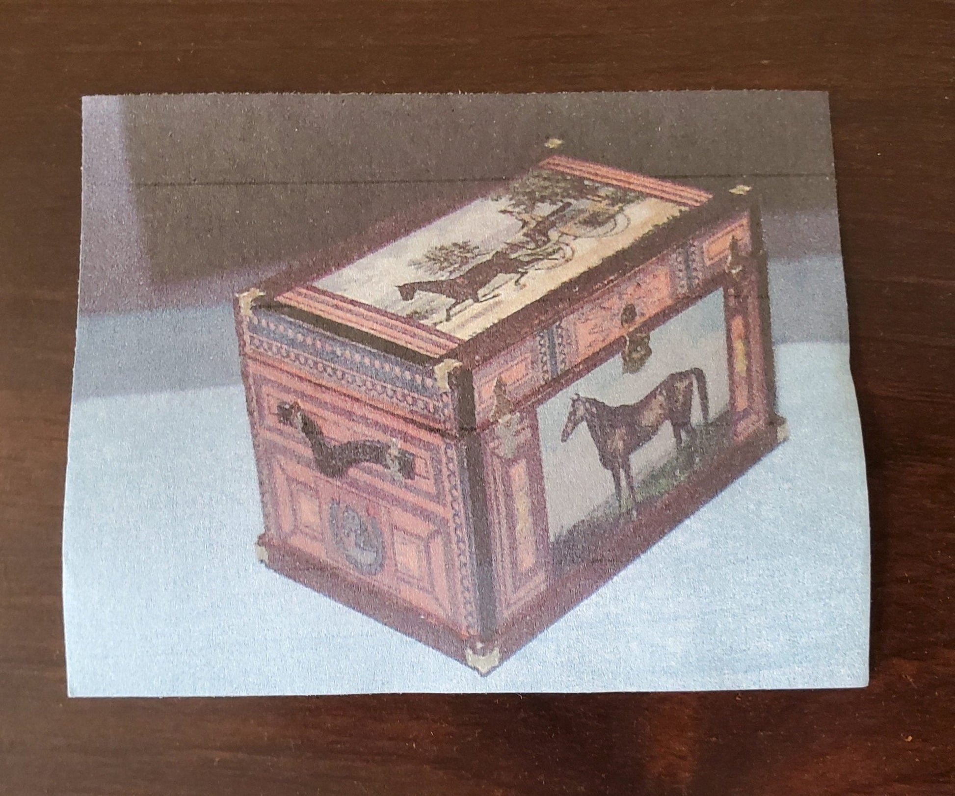 Dollhouse Miniature Trunk KIT Vintage Horse Theme 1:12 Scale Miniature Furniture - Miniature Crush