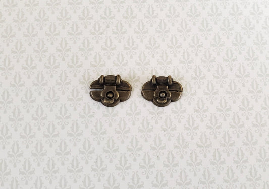 Dollhouse Miniature Trunk Lock 2 Sets Antique Brass Style 1:12 Scale Accessory - Miniature Crush