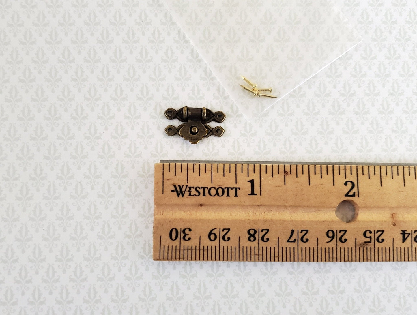 Dollhouse Miniature Trunk Lock Antique Style Bonze 1:12 Scale Accessory - Miniature Crush