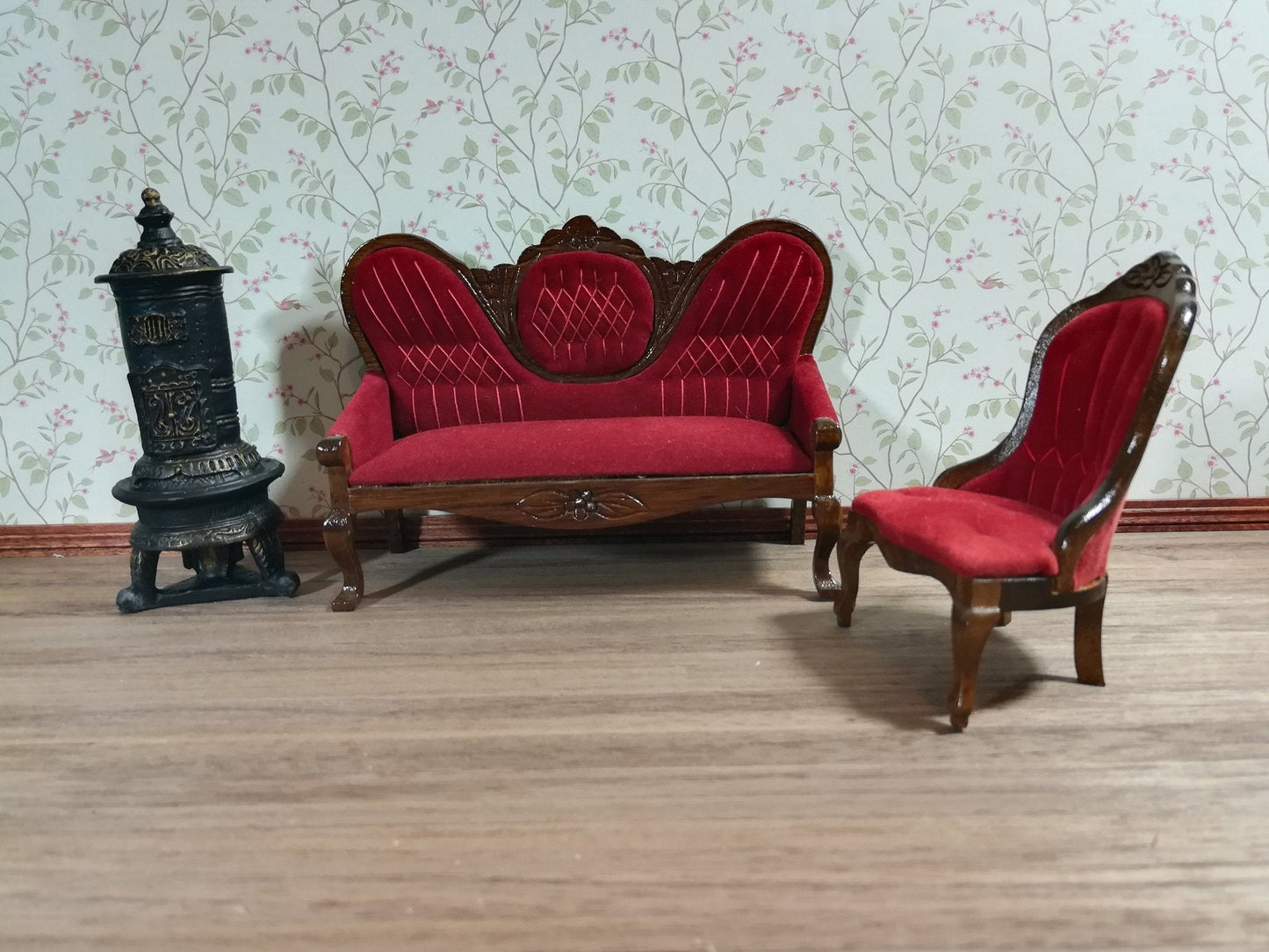 Dollhouse Miniature Victorian Stove Parlour Heating Small 1:12 Scale parlor - Miniature Crush