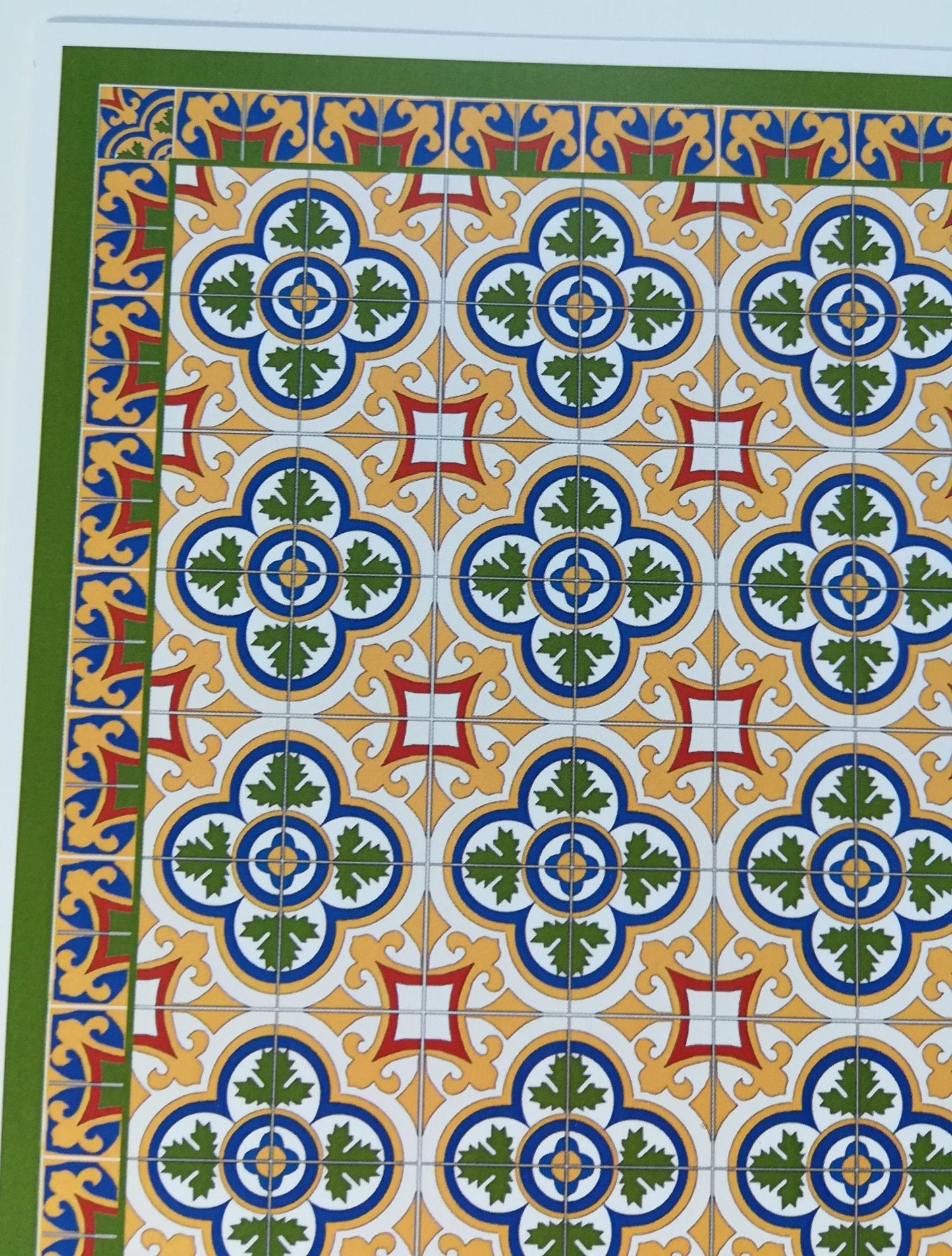 Dollhouse Miniature Victorian Tile Large Flooring Sheet Card Stock 1:12 Scale by World Model - Miniature Crush
