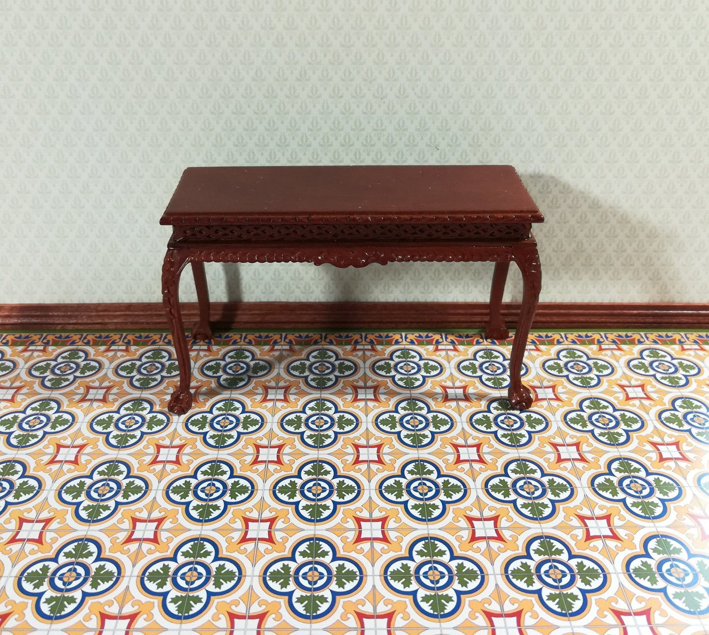 Dollhouse Miniature Victorian Tile Large Flooring Sheet Card Stock 1:12 Scale by World Model - Miniature Crush