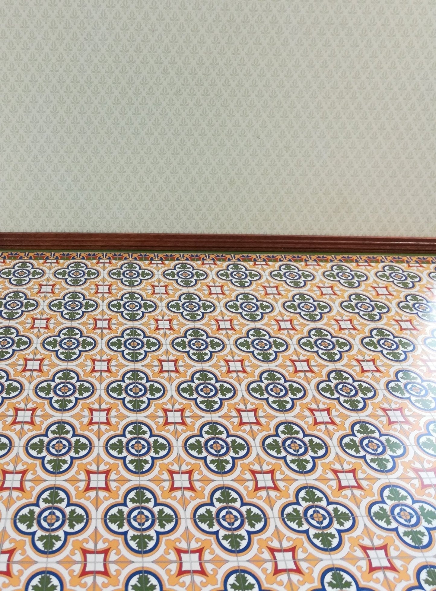 Dollhouse Miniature Victorian Tile Large Flooring Sheet Card Stock 1:12 Scale by World Model - Miniature Crush