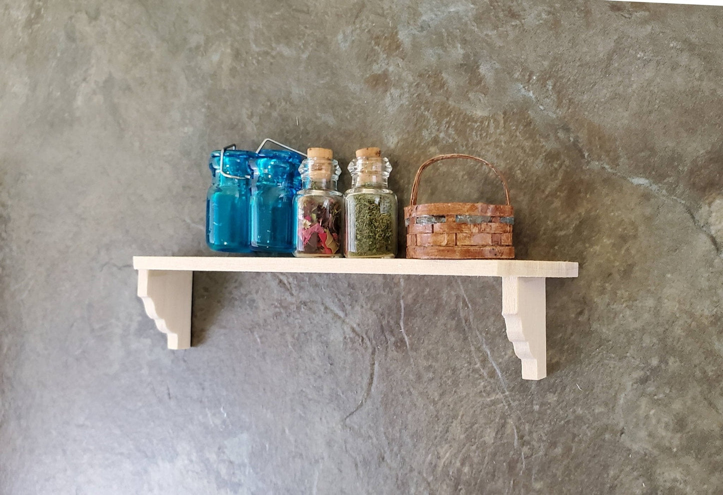 Dollhouse Miniature Wall Shelf Large Unfinished 1:12 Scale 4 3/8" - Miniature Crush