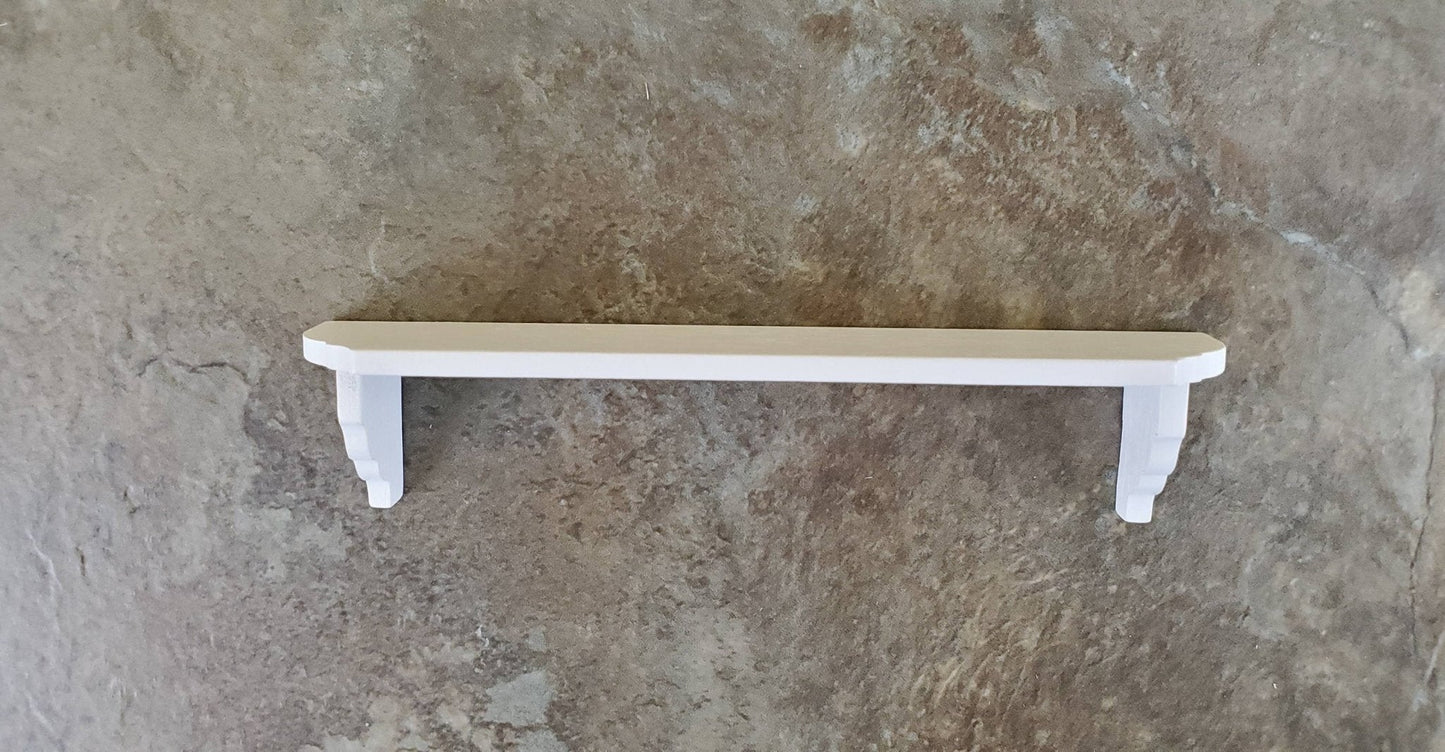 Dollhouse Miniature Wall Shelf Large White Wood 1:12 Scale 4 3/8" - Miniature Crush