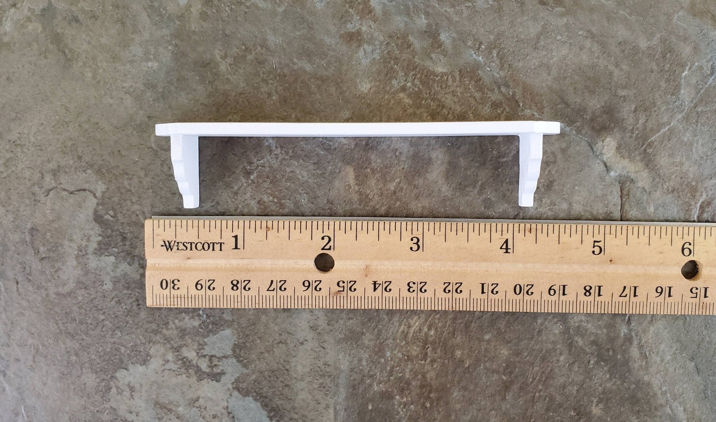 Dollhouse Miniature Wall Shelf Large White Wood 1:12 Scale 4 3/8" - Miniature Crush