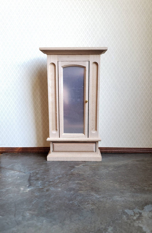 Dollhouse Miniature Wardrobe Armoire Closet Mirrored Furniture 1:12 Scale Unfinished Wood - Miniature Crush