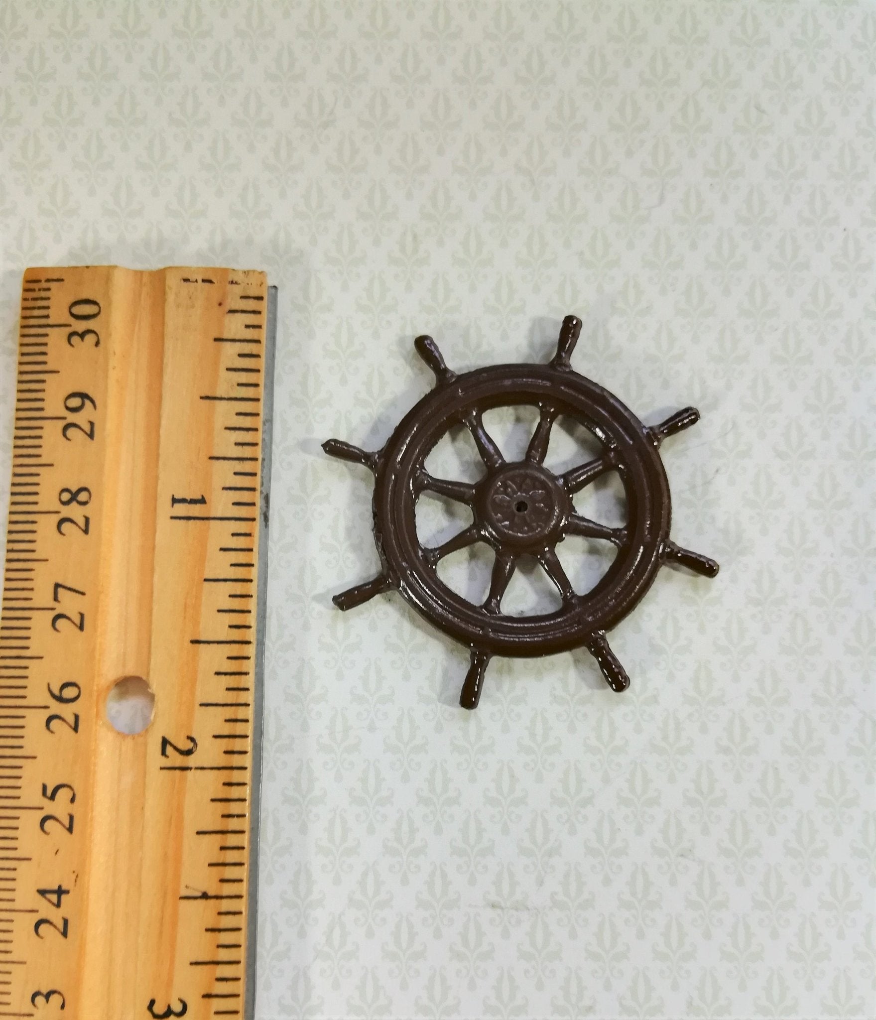 Dollhouse Miniature Wheel Ship or Boat Wall Decoration 1:12 Scale - Miniature Crush