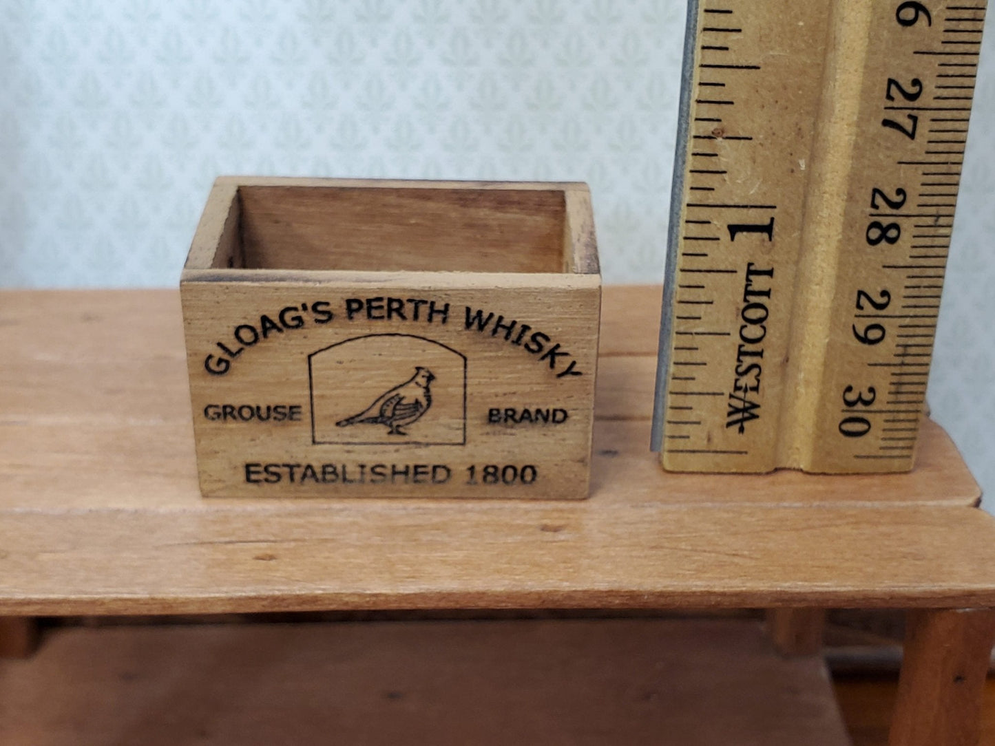 Dollhouse Miniature Whiskey Crate Gloag's Perth Whisky Vintage Style 1:12 Scale Handmade - Miniature Crush