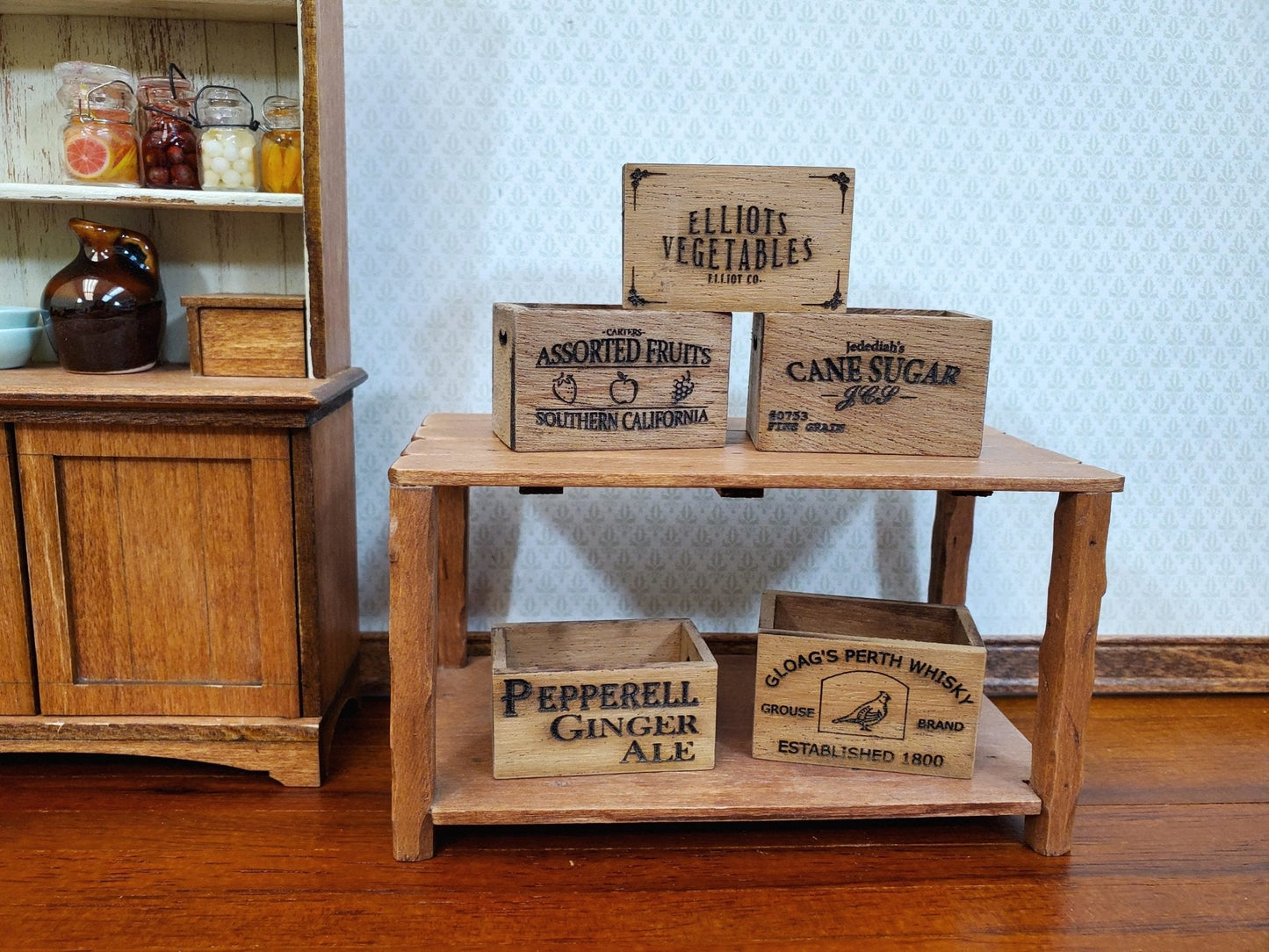Dollhouse Miniature Whiskey Crate Gloag's Perth Whisky Vintage Style 1:12 Scale Handmade - Miniature Crush