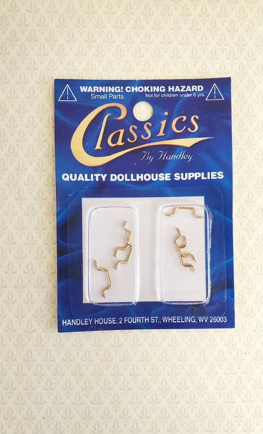 Dollhouse Miniature Window Handles or Drawer Pulls 6 Pieces 1:12 Scale Brass Gold - Miniature Crush