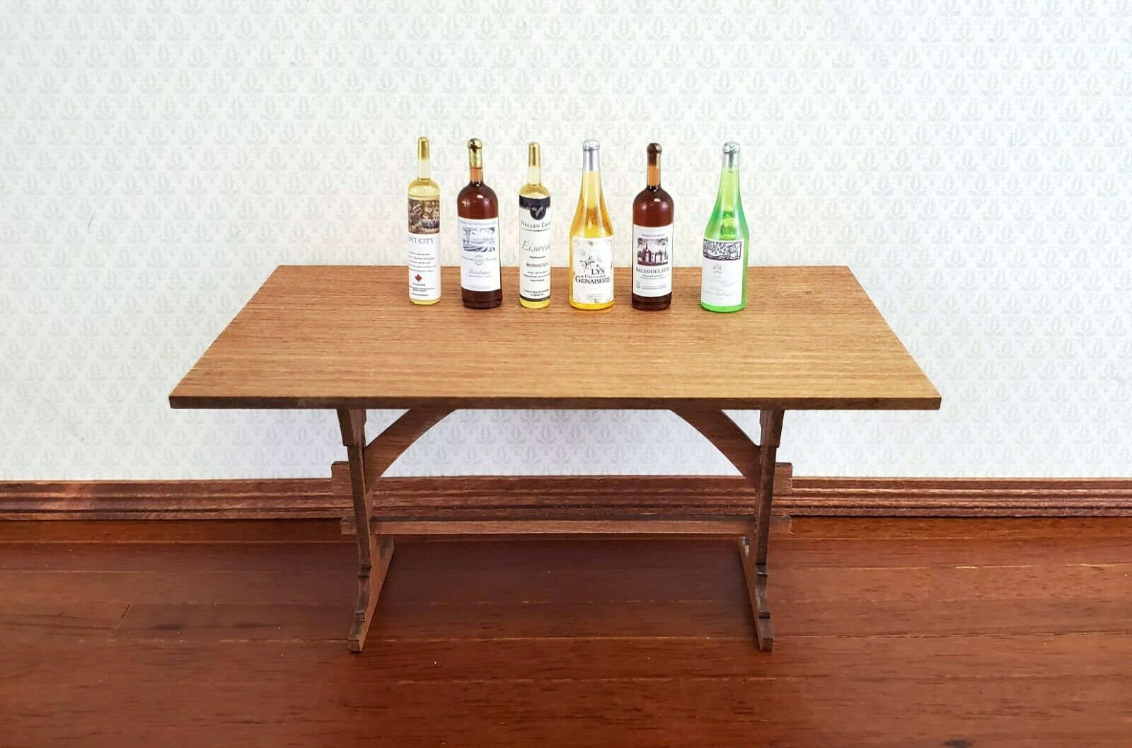 Dollhouse Miniature Wine Bottles x6 Red White Tall 1:12 Scale Kitchen - Miniature Crush