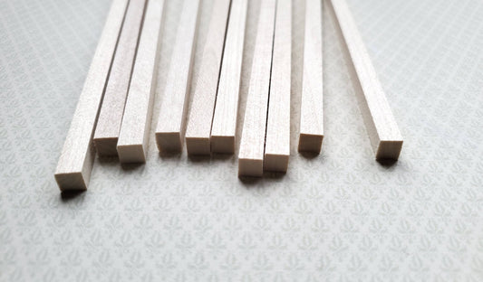 Dollhouse Miniature Wood Beams Posts 1/4 x 1/4 x 6" long Model Building - Miniature Crush