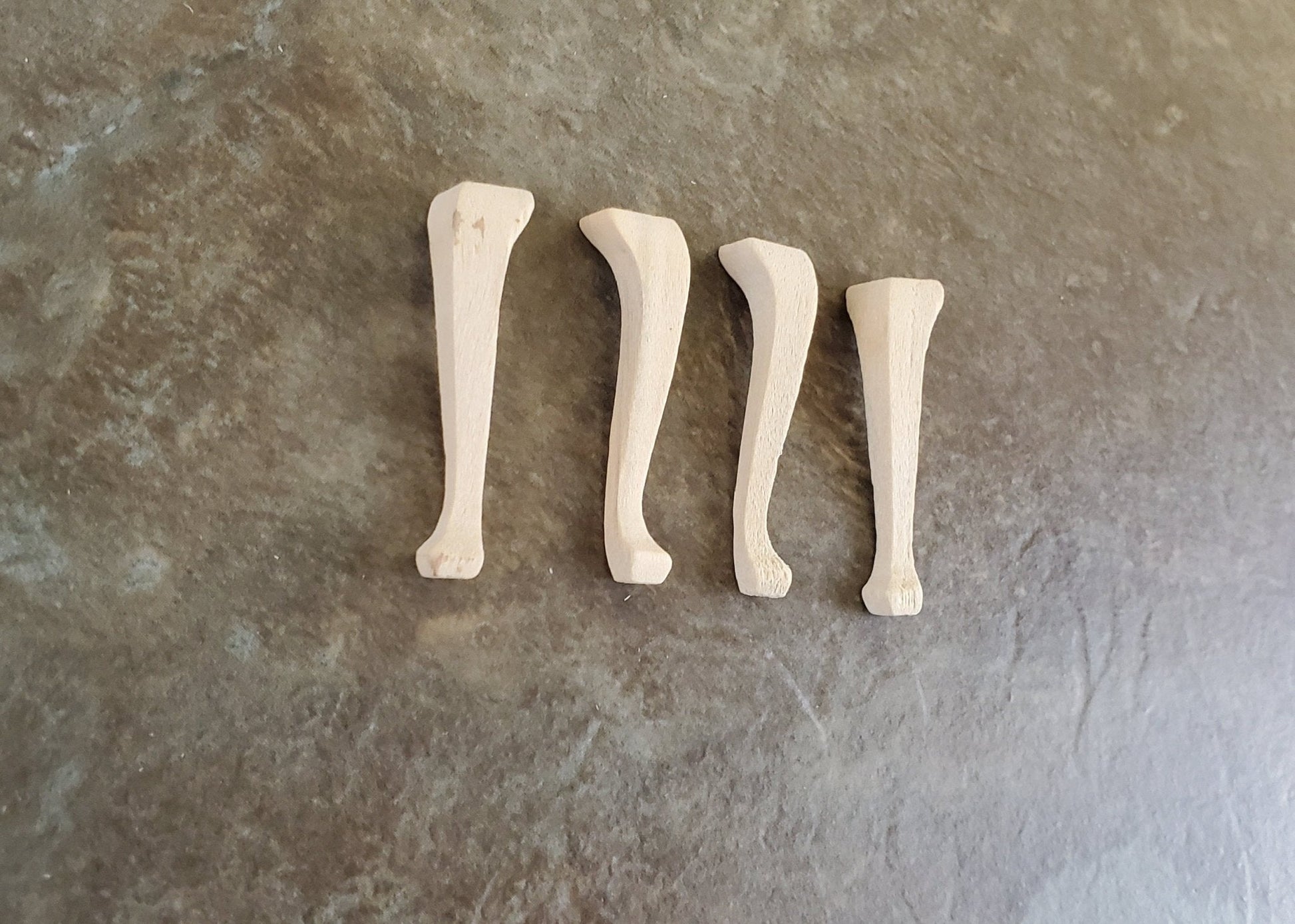 Dollhouse Miniature Wood Cabriole Legs for Furniture Medium Size x4 Pieces 1:12 Scale 1 5/8" - Miniature Crush