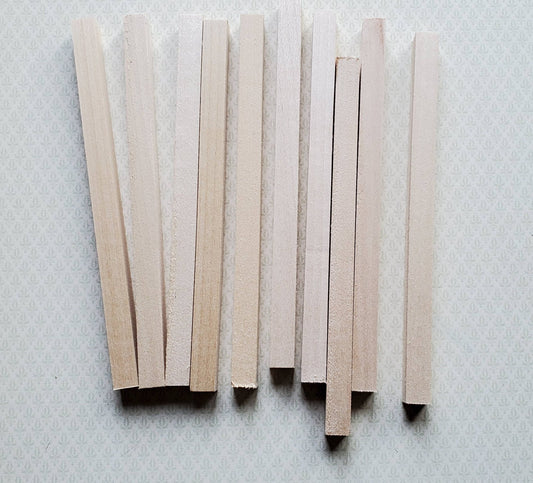 Dollhouse Miniature Wood Posts Beams 3/8" x 3/8" x 6" x10 Pieces Model Building - Miniature Crush