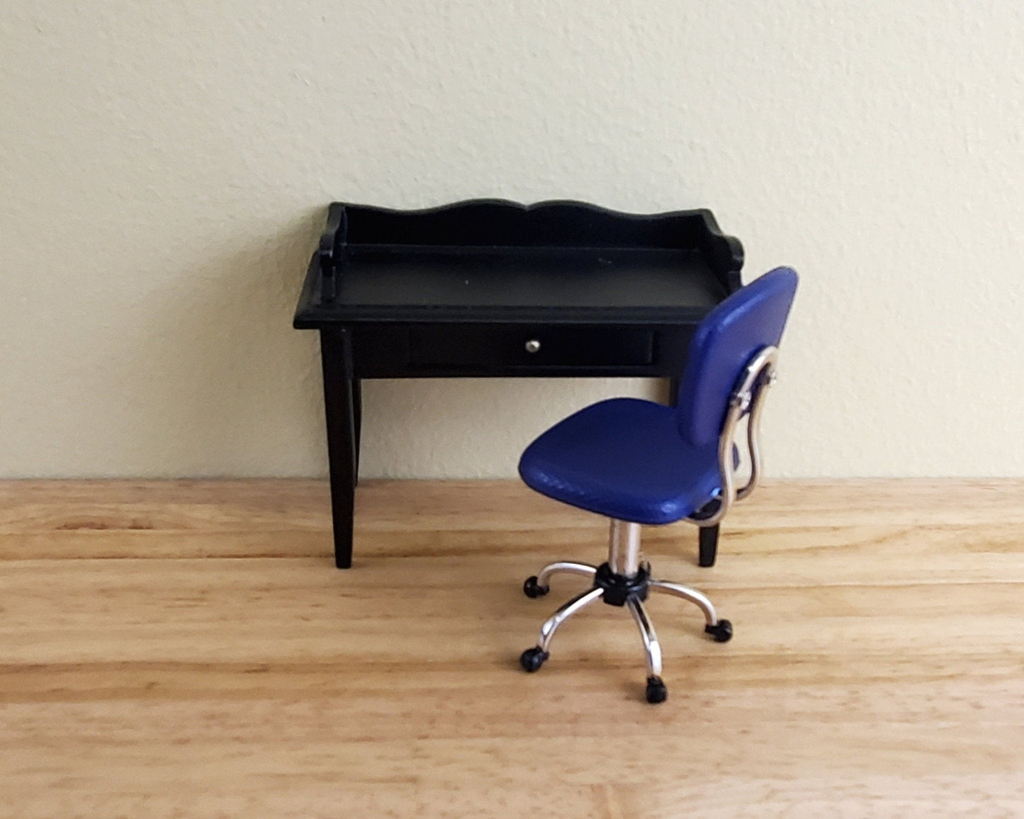Dollhouse Miniatures Chair Modern Office Desk Purple/Blue 1:12 Scale Furniture - Miniature Crush