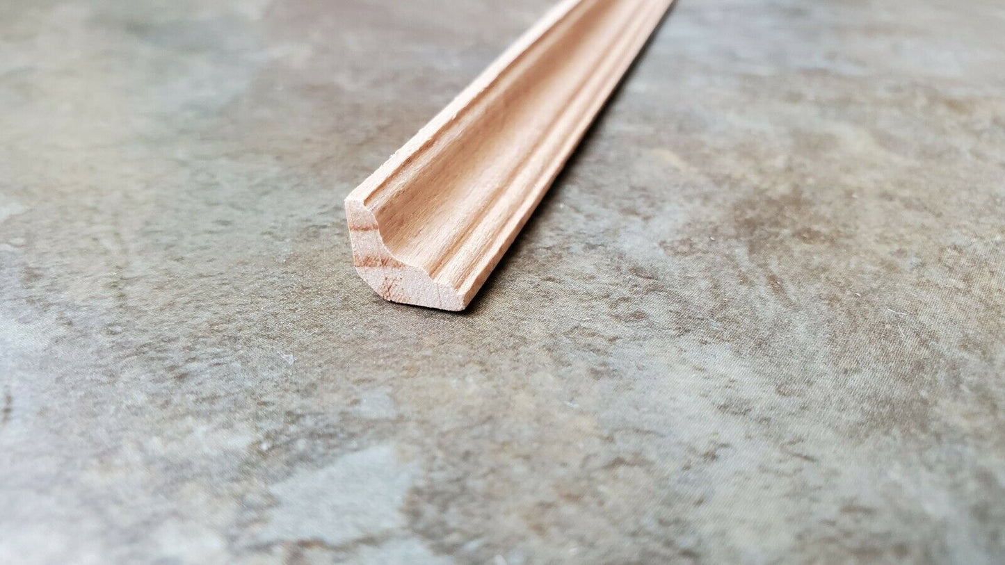 Dollhouse Miniatures Crown Molding Trim 5/16" wide x 14" long 1:12 Scale - Miniature Crush