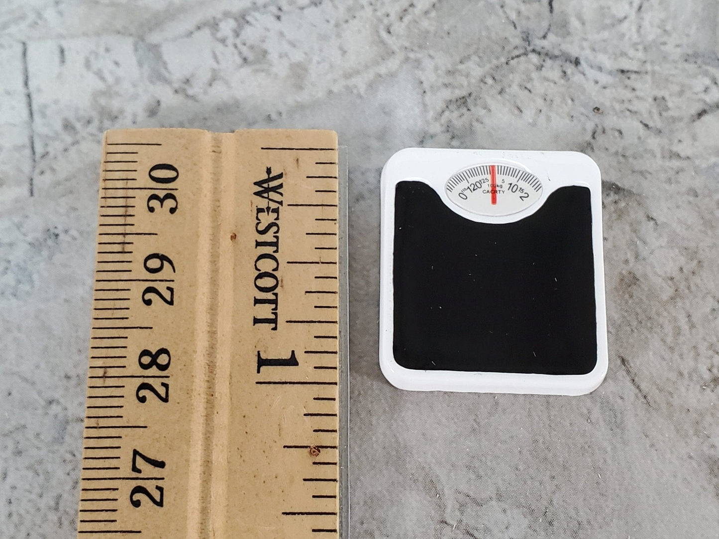 Dollhouse Modern Bathroom Scale White & Black 1:12 Scale Miniature Accessories - Miniature Crush