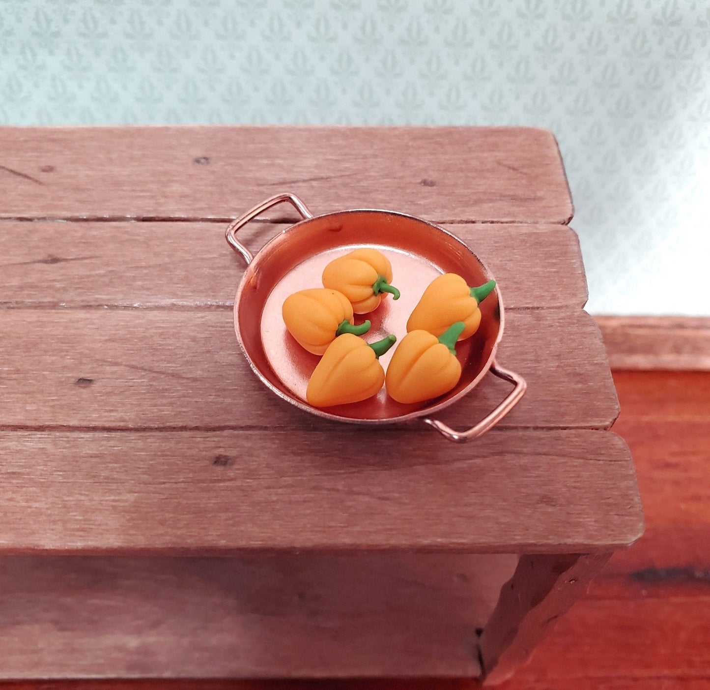 Dollhouse Orange Bell Peppers Small Set of 5 1:12 Scale Miniature Kitchen Food - Miniature Crush
