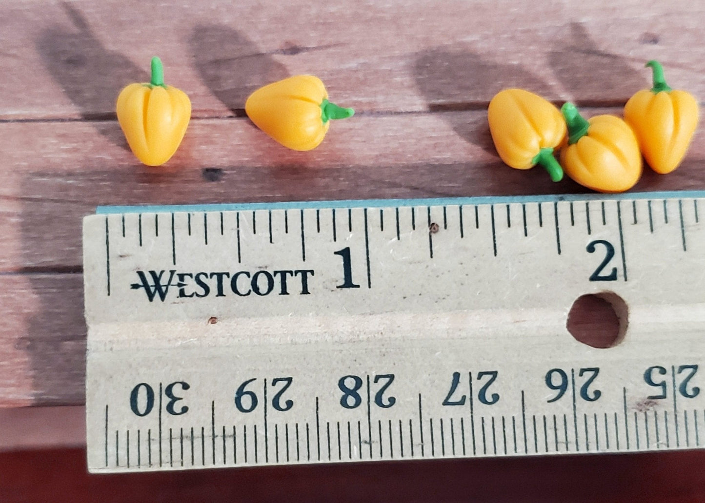 Dollhouse Orange Bell Peppers Small Set of 5 1:12 Scale Miniature Kitchen Food - Miniature Crush