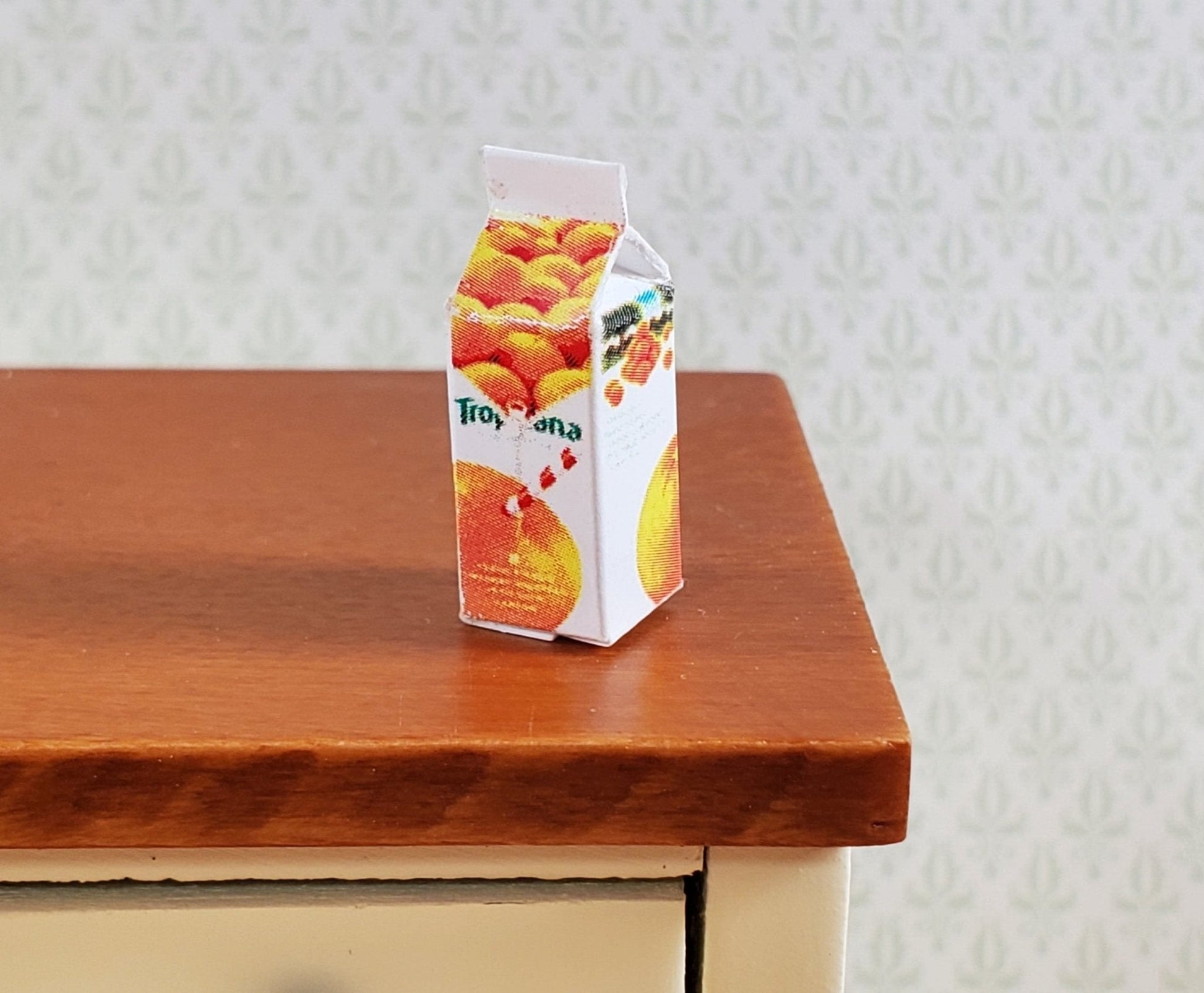 Dollhouse Orange Juice OJ Carton Tropicana 1:12 Scale Food Kitchen Accessory - Miniature Crush