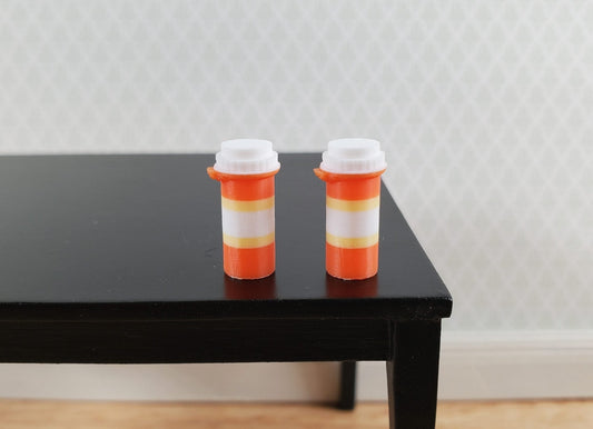 Dollhouse Orange Pill Bottles x2 Modern Style 1/6 Scale Miniature Prop Medicine - Miniature Crush