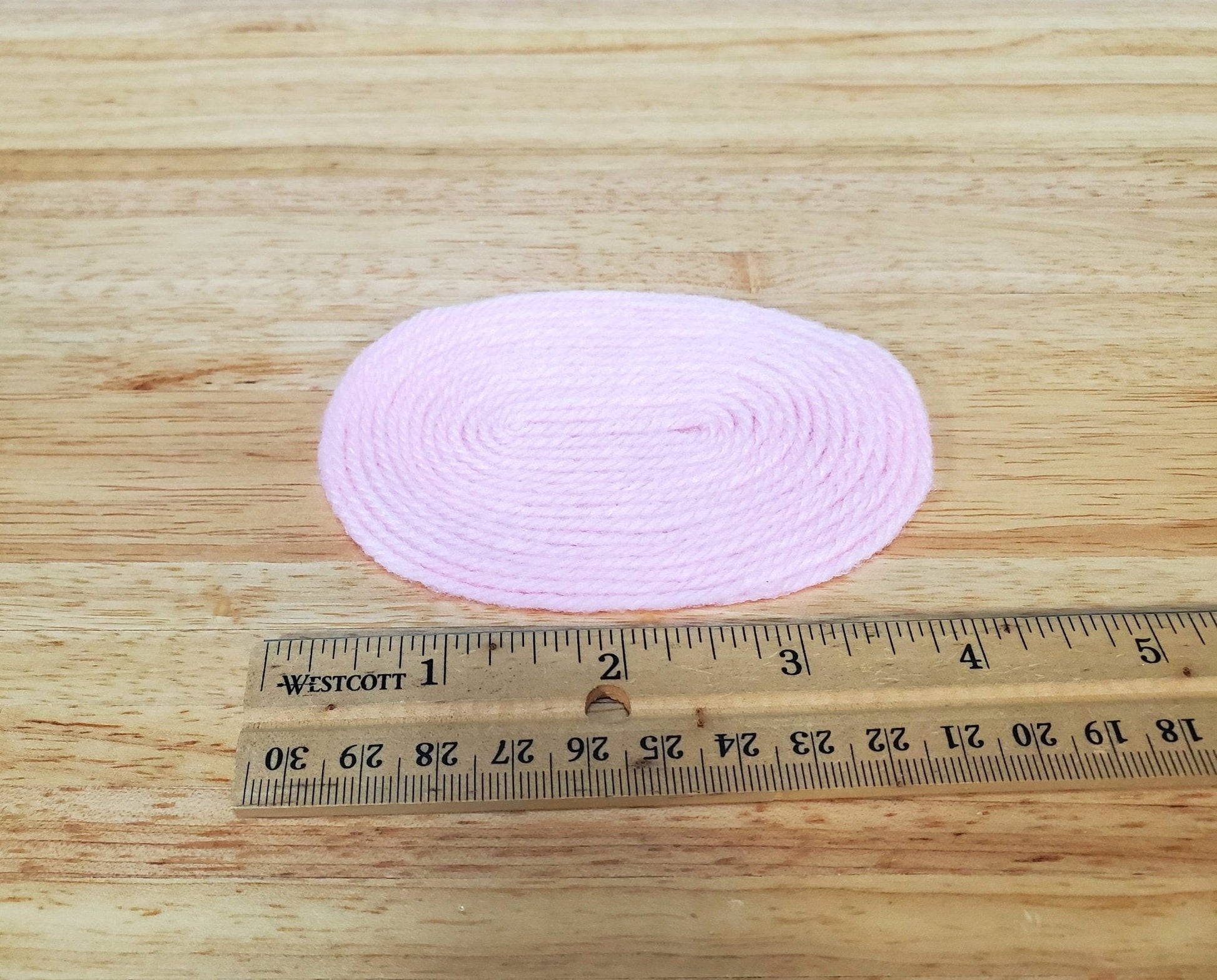Dollhouse Oval Rug Pink Yarn Small 1:12 Scale Miniature Nursery - Miniature Crush