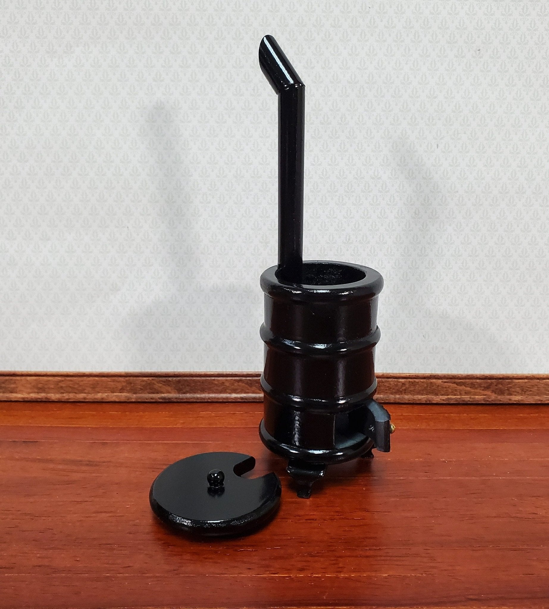 Dollhouse Parlor Stove Round Wood Heating 1:12 Scale Miniature Furniture - Miniature Crush