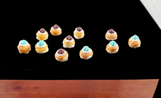 Dollhouse Pastries x10 Pastry Puffs 1:12 Scale Miniature Food Dessert Bakery - Miniature Crush