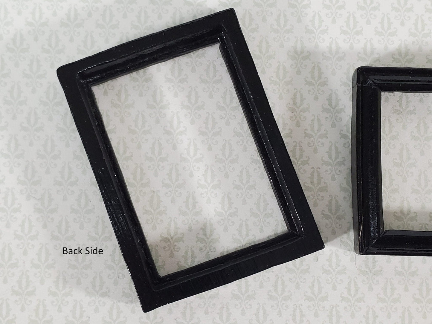 Dollhouse Picture Frame Set of 2 Small Black for Paintings 1:12 Scale Miniatures - Miniature Crush
