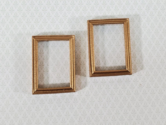 Dollhouse Picture Frame Set of 2 Small Gold for Paintings 1:12 Scale Miniatures - Miniature Crush