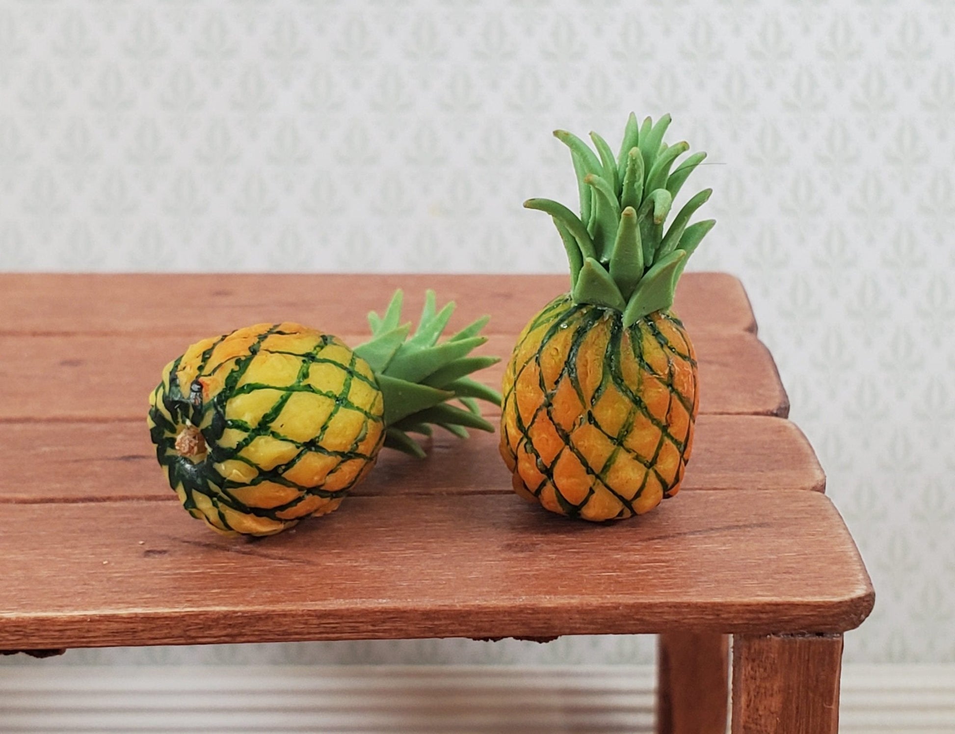 Dollhouse Pineapples Set of 2 1:12 Scale Miniature Kitchen Food Fruit - Miniature Crush
