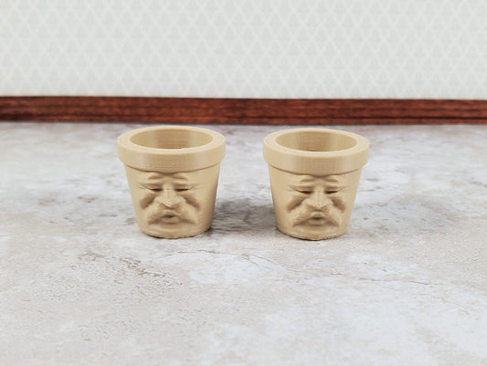 Dollhouse Planters Pots with Faces Set of 2 1:12 Scale Miniature Garden Decor - Miniature Crush