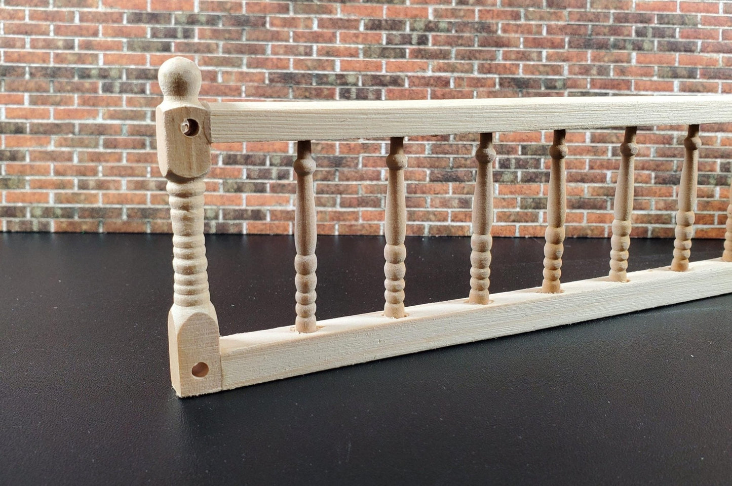Dollhouse Porch Deck Railing Unpainted or White 1:12 Scale Miniature Assembled - Miniature Crush