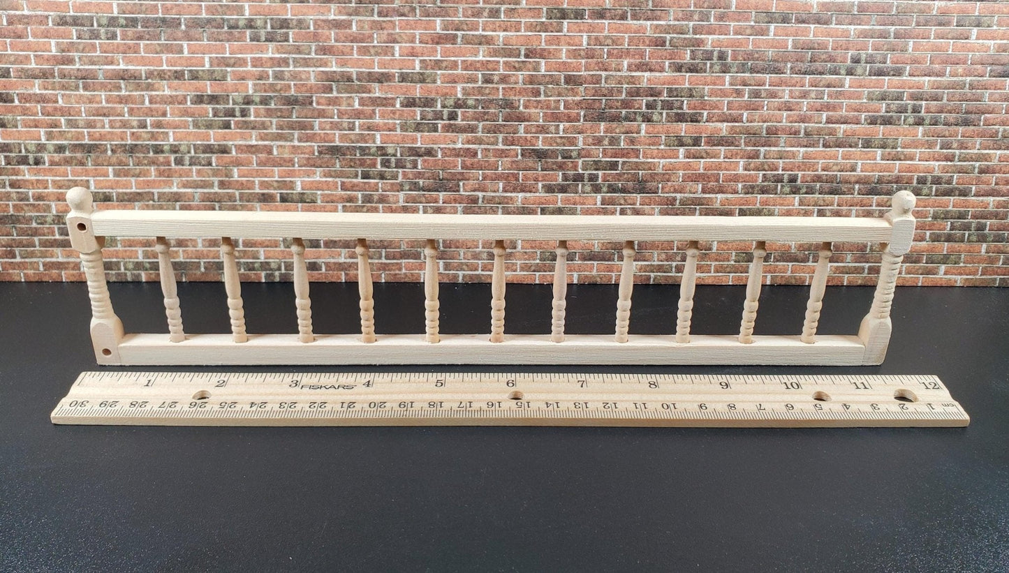 Dollhouse Porch Deck Railing Unpainted or White 1:12 Scale Miniature Assembled - Miniature Crush