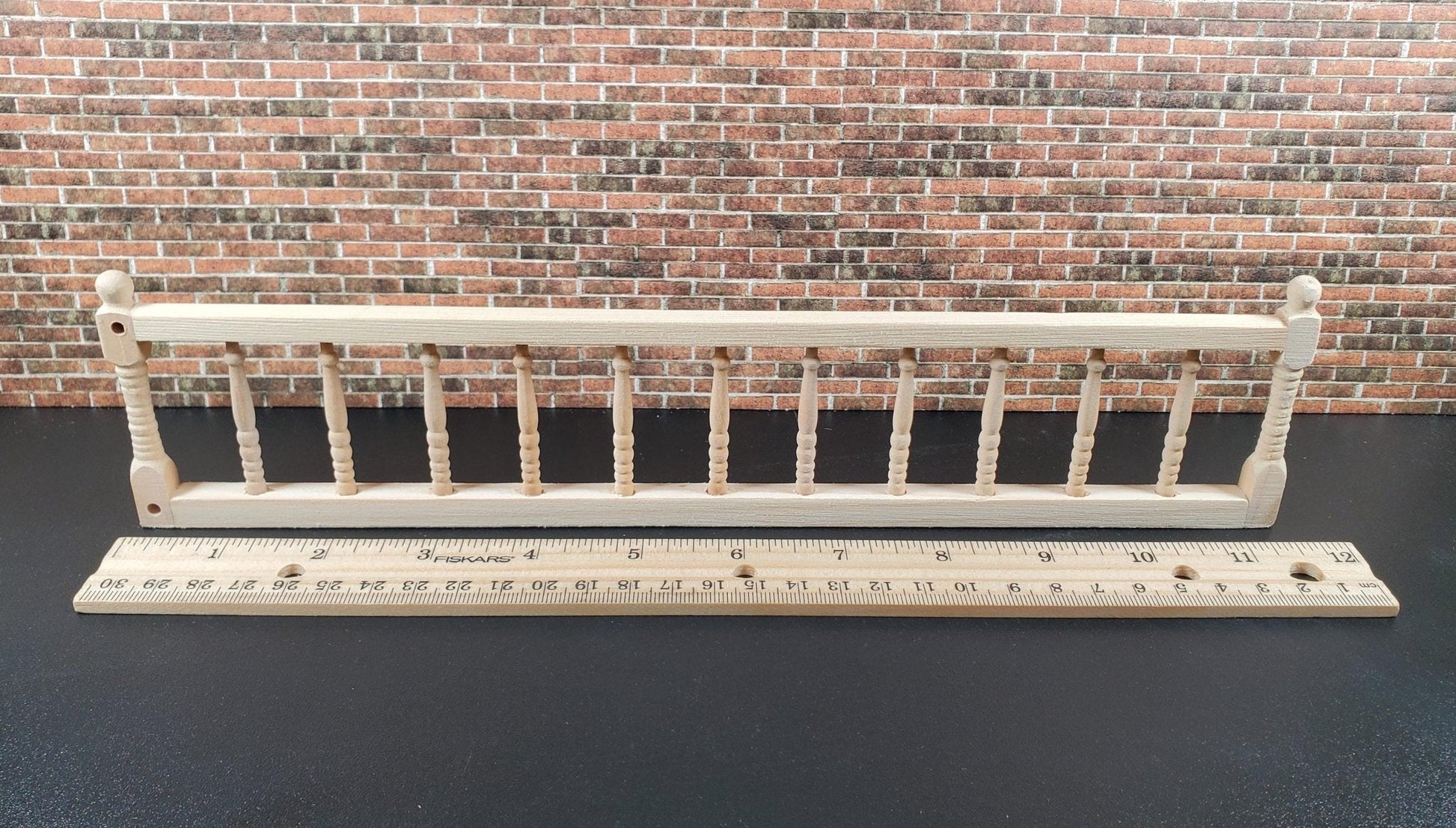 Dollhouse Porch Deck Railing Unpainted or White 1:12 Scale Miniature Assembled - Miniature Crush