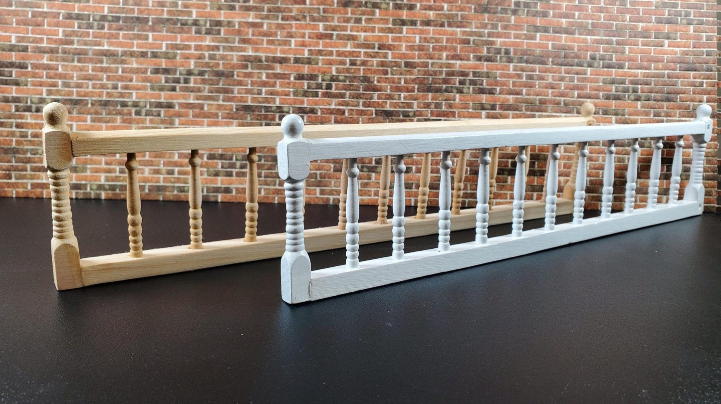 Dollhouse Porch Deck Railing Unpainted or White 1:12 Scale Miniature Assembled - Miniature Crush