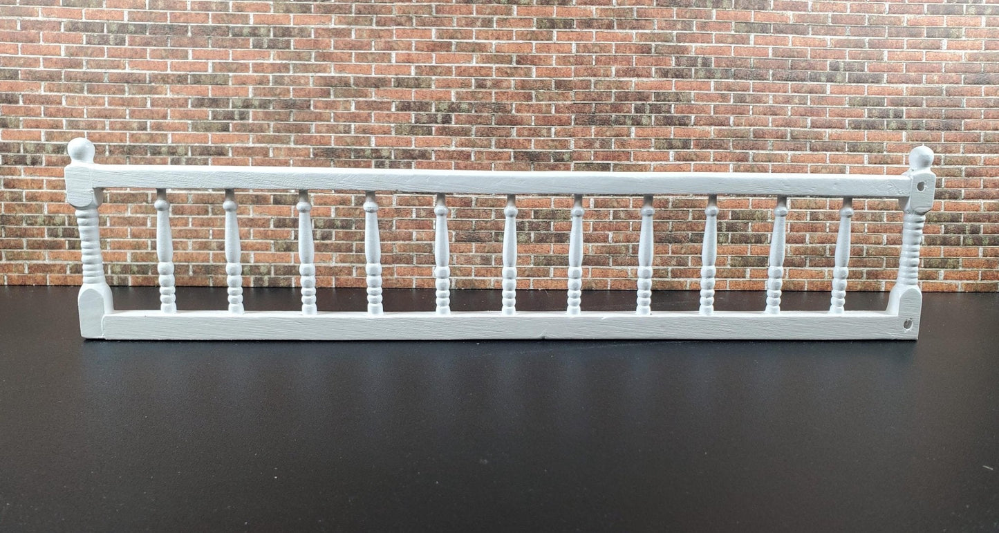 Dollhouse Porch Deck Railing Unpainted or White 1:12 Scale Miniature Assembled - Miniature Crush