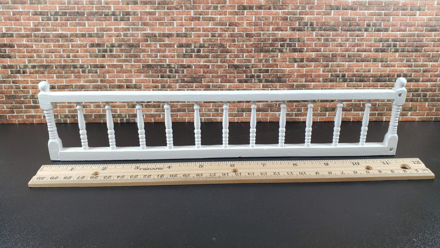Dollhouse Porch Deck Railing Unpainted or White 1:12 Scale Miniature Assembled - Miniature Crush