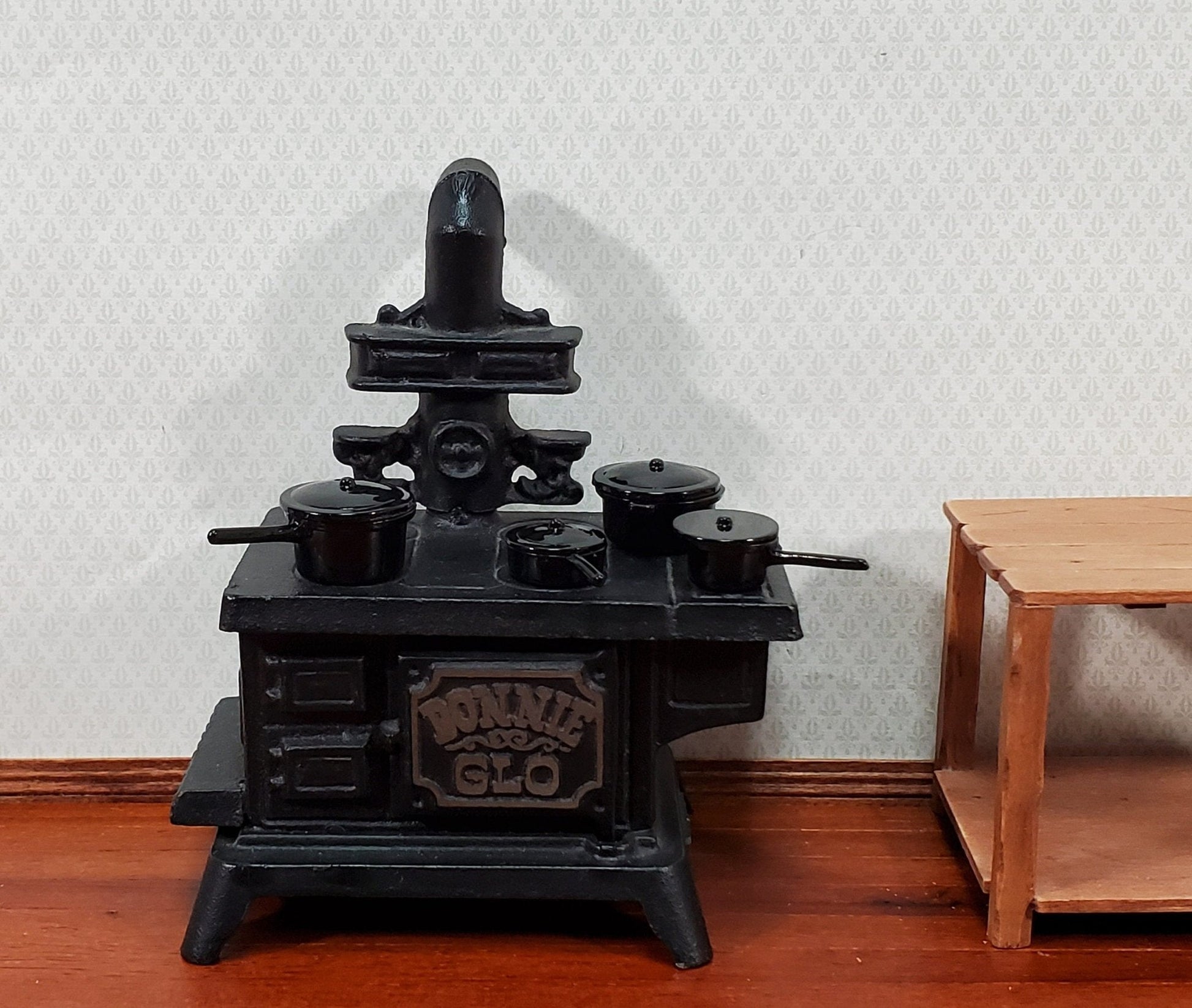 Dollhouse Pots & Pans with Lids BLACK Metal Stock Soup Saute 1:12 Scale Miniatures - Miniature Crush