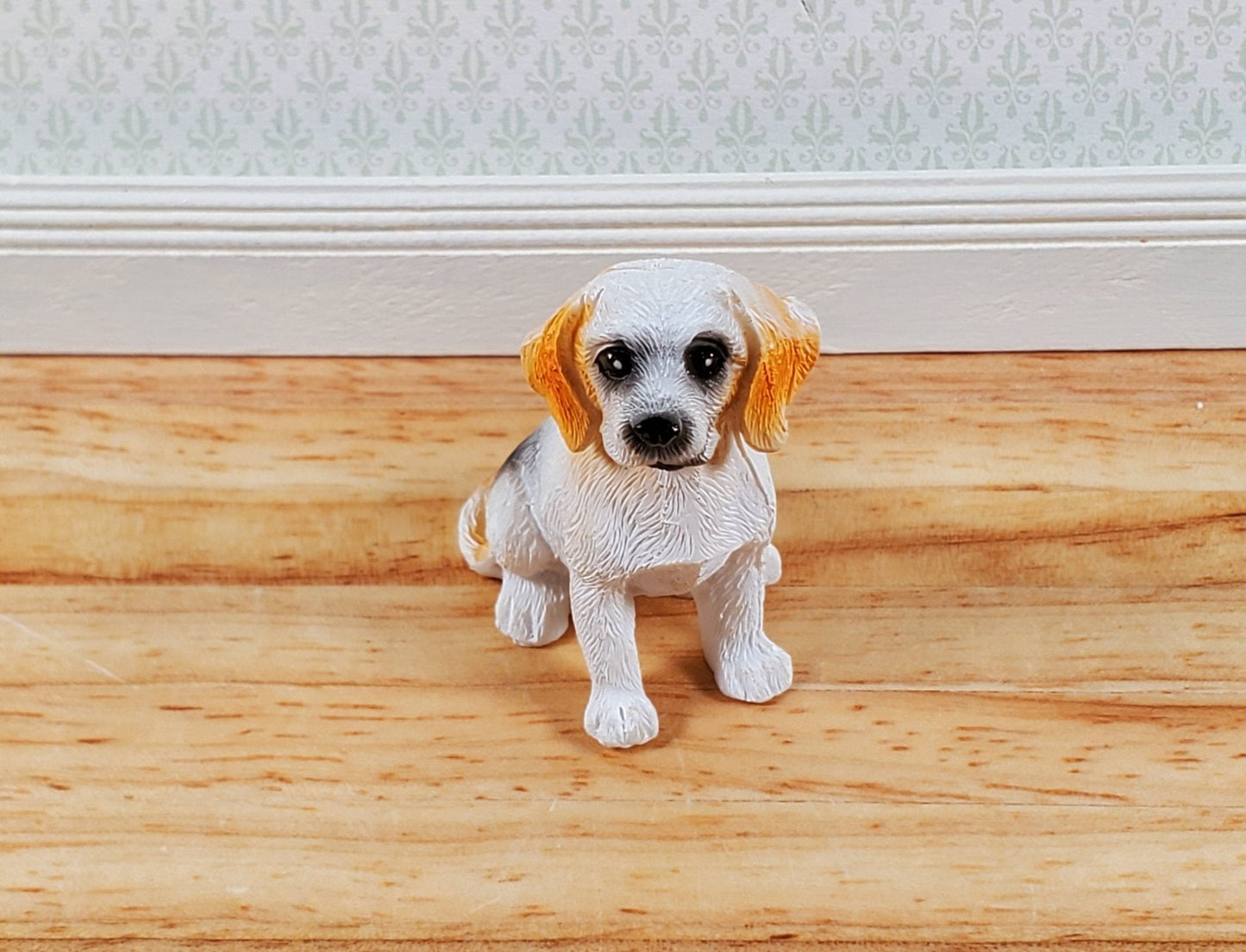 Dollhouse Puppy Dog Beagle or Lab Sitting Large 1:12 Scale Miniature Retriever - Miniature Crush