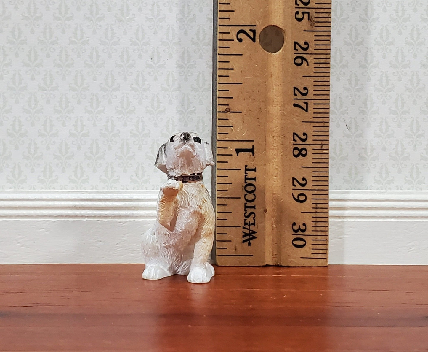 Dollhouse Puppy Dog Jack Russel Terrier "Shake" 1:12 Scale Miniature Pet Cast Resin - Miniature Crush