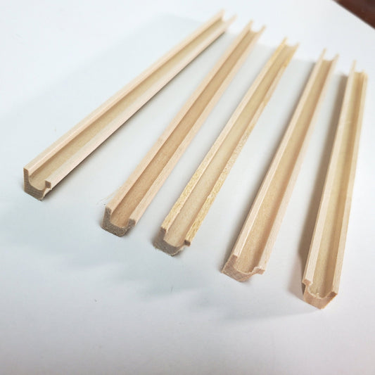 Dollhouse Rain Gutter Trim 6" Scrap Pieces (x5) Molding Miniature Building 3/8" x 6" NE956 - Miniature Crush