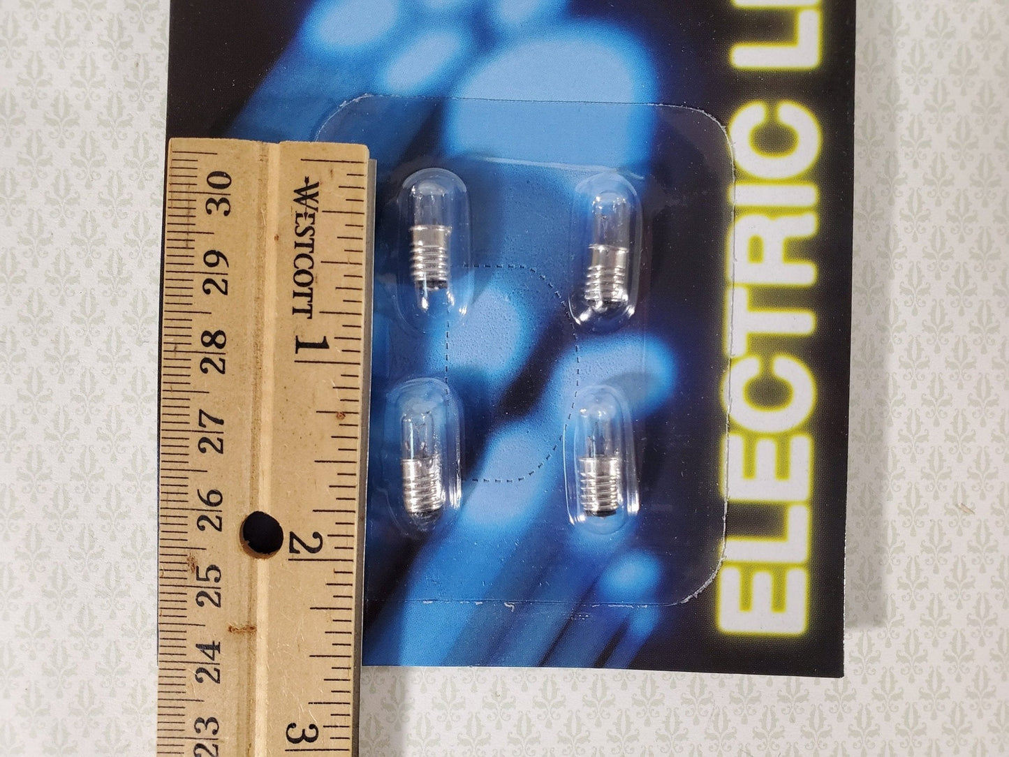 Dollhouse Replacement Bulbs 12 Volt Round Screw Bulbs 4 piece 1:12 Scale Miniature MH621 - Miniature Crush