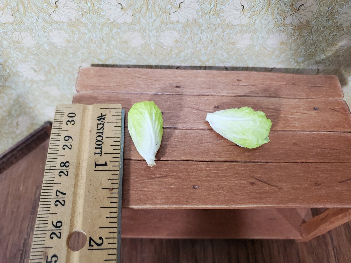 Dollhouse Romain Lettuce 2 Heads 1:12 Scale Miniature Kitchen Food Vegetables - Miniature Crush